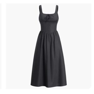 Commence Midi Dress inspired by reformation cotton-linen blend has pockets!